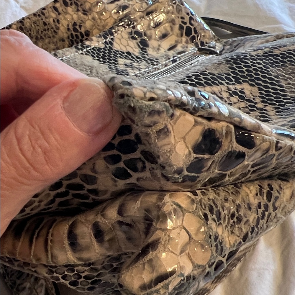 Danier Python Pattern Crossbody Bag - Black and Tan - Picture 13 of 13